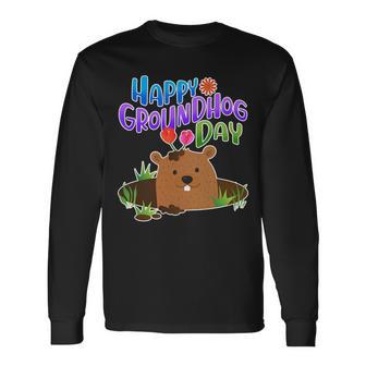 Happy Groundhog Day Tshirt V2 Long Sleeve T-Shirt - Monsterry AU