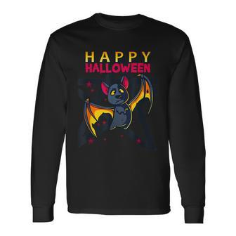 Happy Halloween Candy Vampire Bat Trick Or Treat Long Sleeve T-Shirt - Seseable