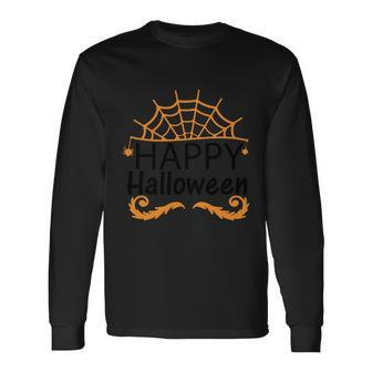 Happy Halloween Spider Web Halloween Quote V2 Long Sleeve T-Shirt - Thegiftio UK