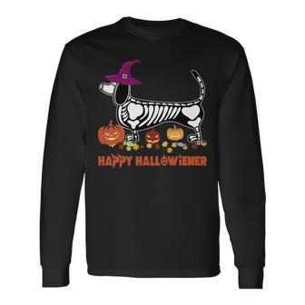 Happy Halloweiner Dachshund Halloween Costume Sweatshirt Men Women Long Sleeve T-Shirt T-shirt Graphic Print - Thegiftio UK