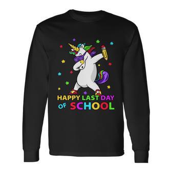 Happy Last Day Of School Unicorn Cute Teacher Student Long Sleeve T-Shirt - Monsterry UK