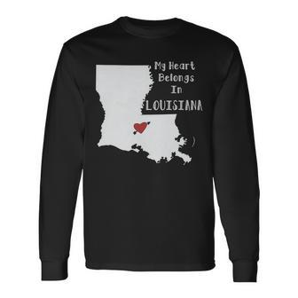 My Heart Belongs In Louisiana Long Sleeve T-Shirt - Thegiftio UK