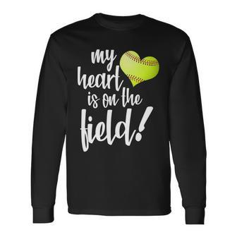 My Heart Is On The Field Baseball Player Long Sleeve T-Shirt - Monsterry AU