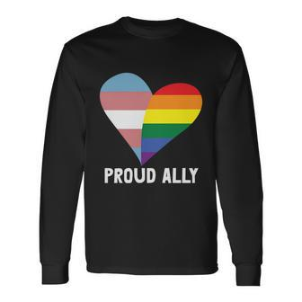 Heart Proud Ally Lgbt Gay Pride Lesbian Bisexual Ally Quote Long Sleeve T-Shirt - Monsterry CA