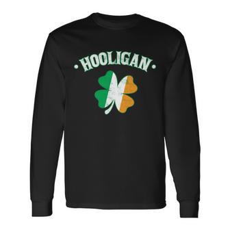 Hooligan Shamrock Ireland Flag Long Sleeve T-Shirt - Monsterry