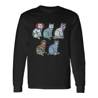 Horror Movie Cats Long Sleeve T-Shirt - Monsterry CA