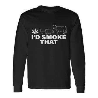 Id Smoke That Pot Head Marijuana Tshirt Long Sleeve T-Shirt - Monsterry