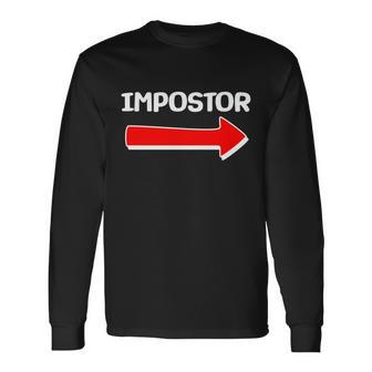 Impostor Arrow -Among Us Long Sleeve T-Shirt - Monsterry UK