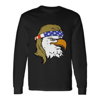 Independence 4Th Of July Usa American Flag Eagle Mullet Long Sleeve T-Shirt - Monsterry CA