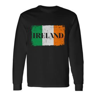 Ireland Grunge Flag Tshirt Long Sleeve T-Shirt - Monsterry CA