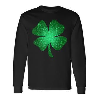 Irish Lucky Shamrock Green Four Leaf Clover St Patricks Day Men Women Long Sleeve T-Shirt T-shirt Graphic Print - Thegiftio