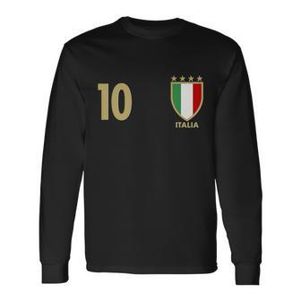 Italy Italia No 10 Futbol Soccer Jersey Long Sleeve T-Shirt - Monsterry UK