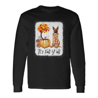 Its Fall Yall German Shepherd Dog Halloween Thanksgiving Men Women Long Sleeve T-Shirt T-shirt Graphic Print - Thegiftio UK