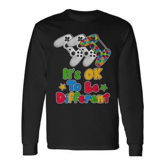 Its Ok To Be Different Autism Awareness Video Gamer Long Sleeve T-Shirt - Monsterry UK