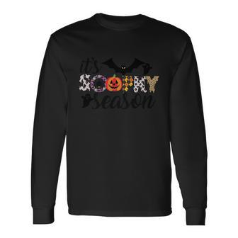 Its Spooky Season Bat Halloween Quote Long Sleeve T-Shirt - Monsterry