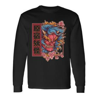 Japanese Harajuku Yokai Oni Monster Long Sleeve T-Shirt - Monsterry