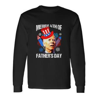 Joe Biden Confused Merry Fourth Of July Long Sleeve T-Shirt - Monsterry