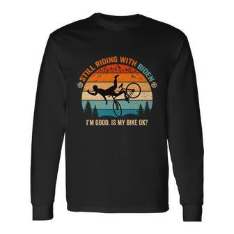 Joe Biden Falls Off His Bike Biden Bike V2 Long Sleeve T-Shirt - Monsterry