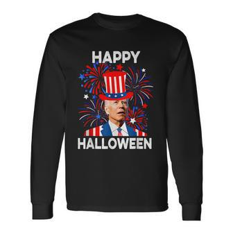 Joe Biden Happy Halloween Confused For 4Th Of July V2 Long Sleeve T-Shirt - Monsterry DE