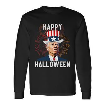 Joe Biden Happy Halloween For Fourth Of July V2 Long Sleeve T-Shirt - Monsterry DE