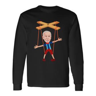 Joe Biden As A Puppet Premium Long Sleeve T-Shirt - Monsterry