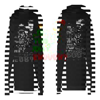 Is This Jolly Enough Black Cat Merry Christmas Cat Halloween Long Sleeve T-Shirt - Seseable