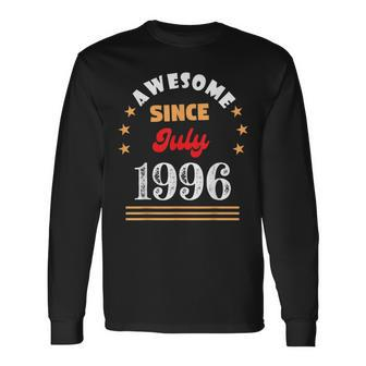 July 1996 Birthday Awesome Since 1996 July Vintage Cool Long Sleeve T-Shirt - Seseable