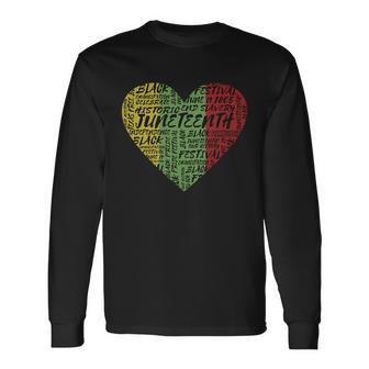 Juneteenth Celebrate Heart Black History Long Sleeve T-Shirt - Monsterry AU