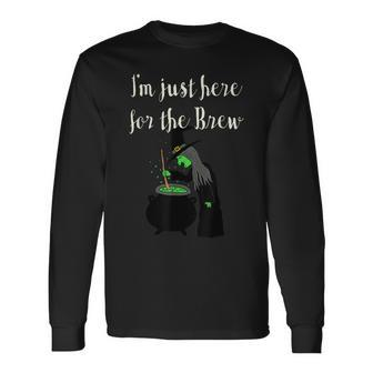 Im Just Here For The Boos Beer Brew Halloween Witch Long Sleeve T-Shirt - Seseable