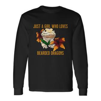 Just A Girl Who Loves Bearded Dragons Long Sleeve T-Shirt - Monsterry DE