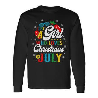 Just A Girl Who Loves Christmas In July Women Girl Beach Long Sleeve T-Shirt - Seseable