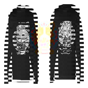Kawaii Ramen Cute Anime Dog Corgi Japanese Noodles V2 Long Sleeve T-Shirt - Thegiftio