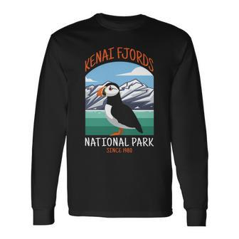 Kenai Fjords National Park Us Puffin Bird Alaska Long Sleeve T-Shirt - Seseable