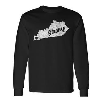 Kentucky State Map Kentucky Strong Long Sleeve T-Shirt - Thegiftio UK