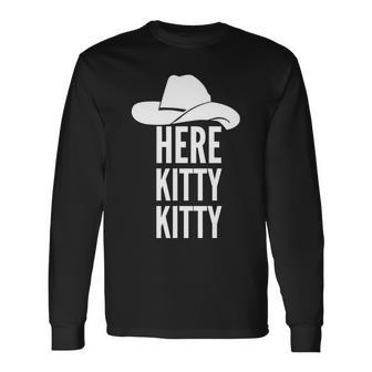Here Kitty Kitty Exotic Tiger Wild Cat Long Sleeve T-Shirt - Thegiftio UK