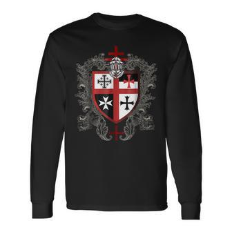 Knight Templar Shirt Shield Of The Knight Templar Knight Templar Store Long Sleeve T-Shirt - Seseable