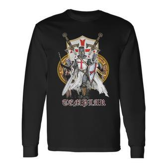 Knight Templar Shirts V2 Long Sleeve T-Shirt - Thegiftio UK