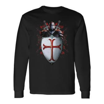 Knights Templar Shirt The Brave Knights The Warrior Of God Long Sleeve T-Shirt - Seseable