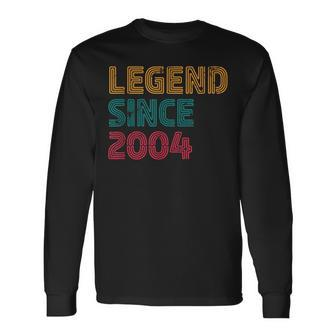 Legend Since 2004 18 Years Old Retro Born 2004 18Th Birthday Long Sleeve T-Shirt - Thegiftio UK