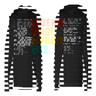 Legend Since August 1972 Retro 50 Years Old 50Th Birthday Long Sleeve T-Shirt - Thegiftio