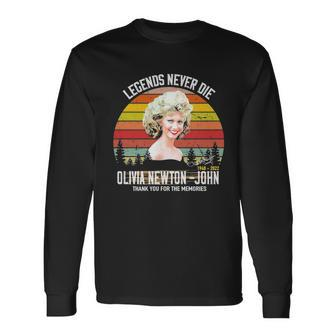 Legends Never Die Olivia Newton John Thank You For The Memories Long Sleeve T-Shirt - Thegiftio UK
