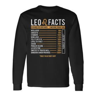 Leo Facts Zodiac Sign Astrology Birthday Horoscope Long Sleeve T-Shirt - Seseable