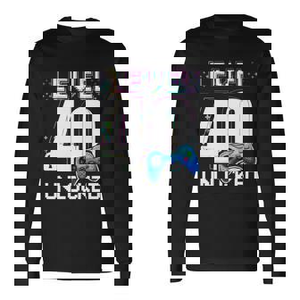 Level 40 Unlocked Video Game 40Th Birthday Boy Gamer Long Sleeve T-Shirt