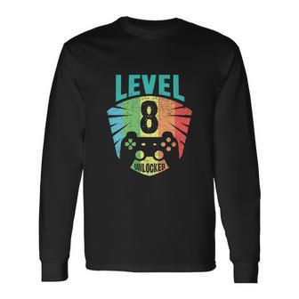 Level 8 Unlocked 8Th Birthday Girl Gamer Long Sleeve T-Shirt - Thegiftio UK