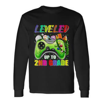 Leveled Up To 2Nd Grade Gamer Back To School First Day Boys Long Sleeve T-Shirt - Monsterry DE