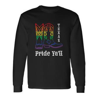 Lgbt Texas Human Gay Pride Month Transgender Rainbow Lesbian Long Sleeve T-Shirt - Monsterry UK