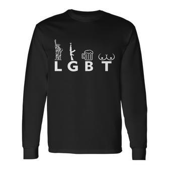 Lgtb Lady Liberty Guns Beer Tits Tshirt Long Sleeve T-Shirt - Monsterry