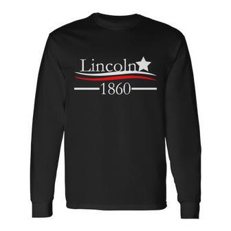 Lincoln 1860 President Logo Tshirt Long Sleeve T-Shirt - Monsterry