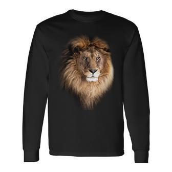 Lion Head Graphic Long Sleeve T-Shirt - Monsterry DE