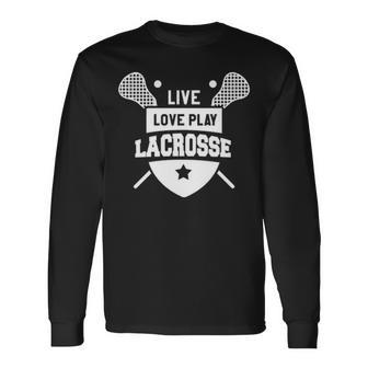 Live Love Lacrosse Lacrosse Player Pocket Lax Long Sleeve T-Shirt - Thegiftio UK
